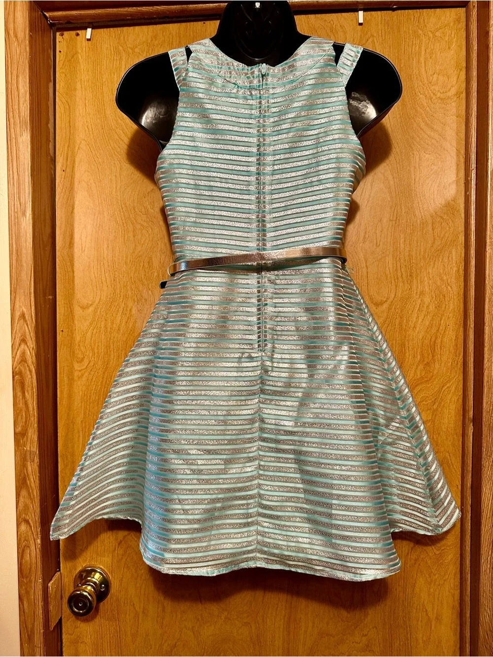 The Childrens Place Girls Metallic Stripe Party Dress size 12